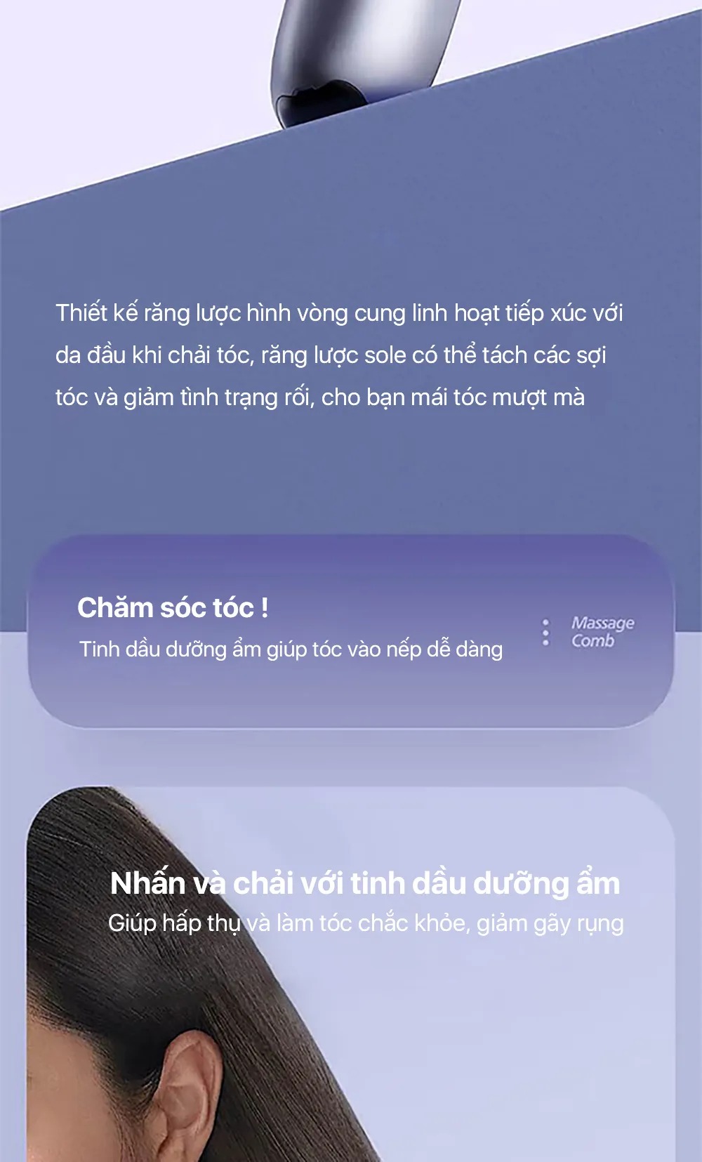 Lược massage đầu Philips PPM1511 -Chăm sóc tóc