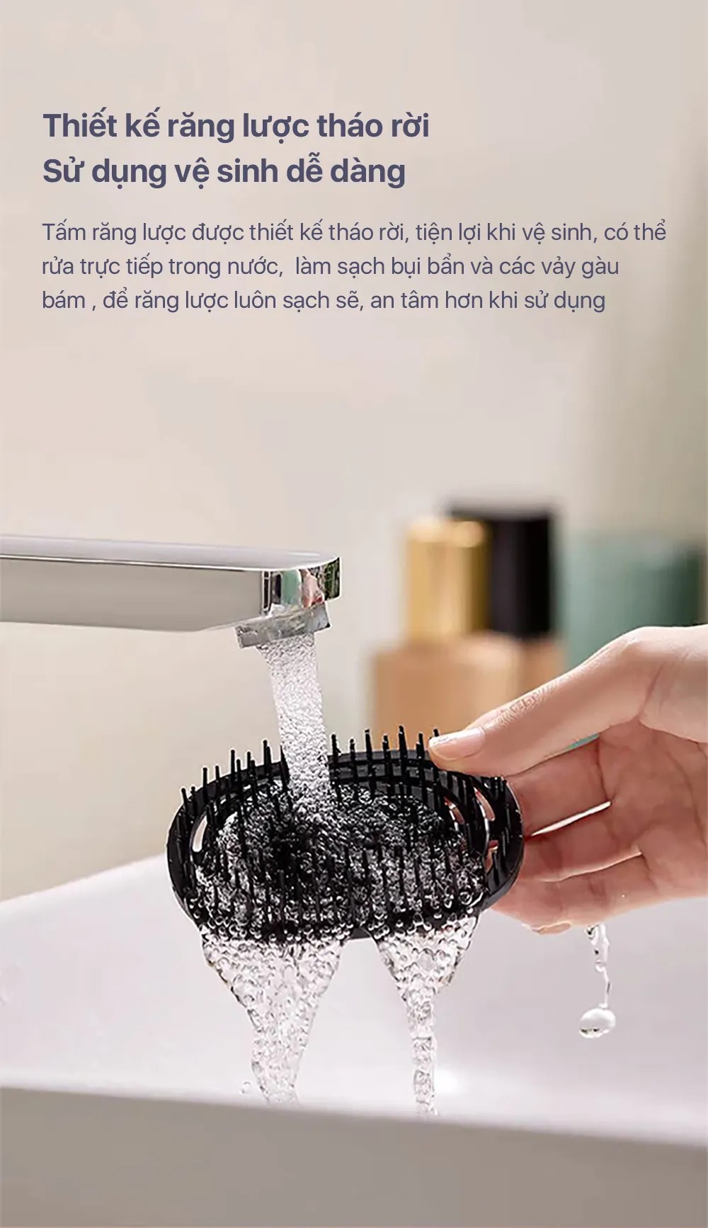 Lược massage đầu Philips PPM1511 - Răng lược tháo rời