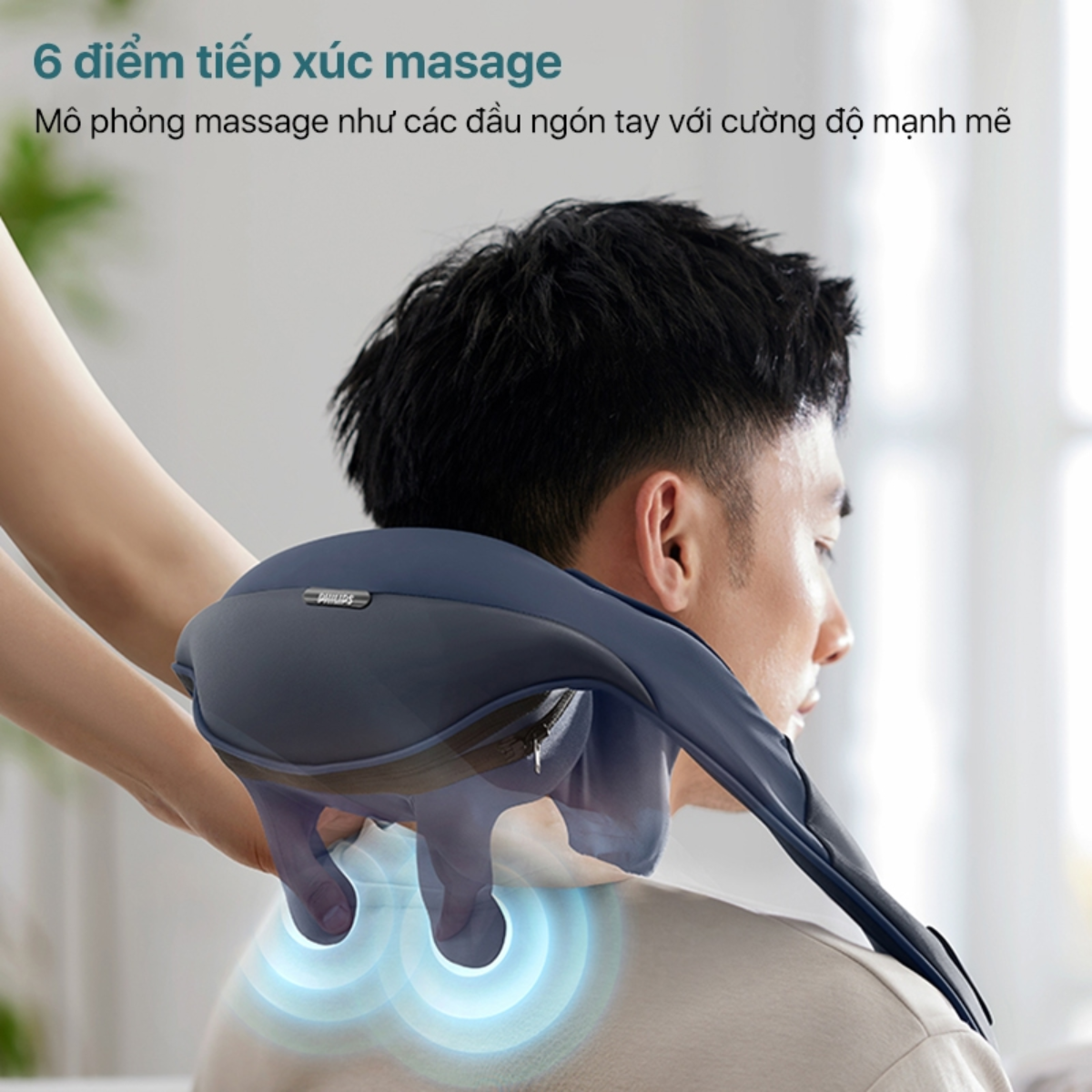 Máy massage cổ vai gáy PHILIPS PPM3522 - Chính hãng Máy massage cổ vai gáy PHILIPS PPM3522 - 6 điểm tiếp xúc