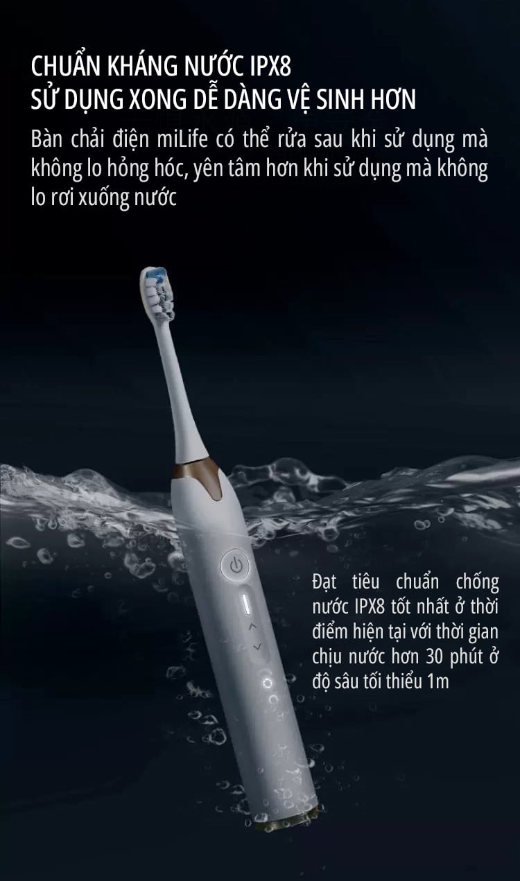 Bàn chải điện miLife tích hợp máy rửa mặt - Chính hãng Bàn chải điện miLife tích hợp máy rửa mặt chuẩn khác nướng