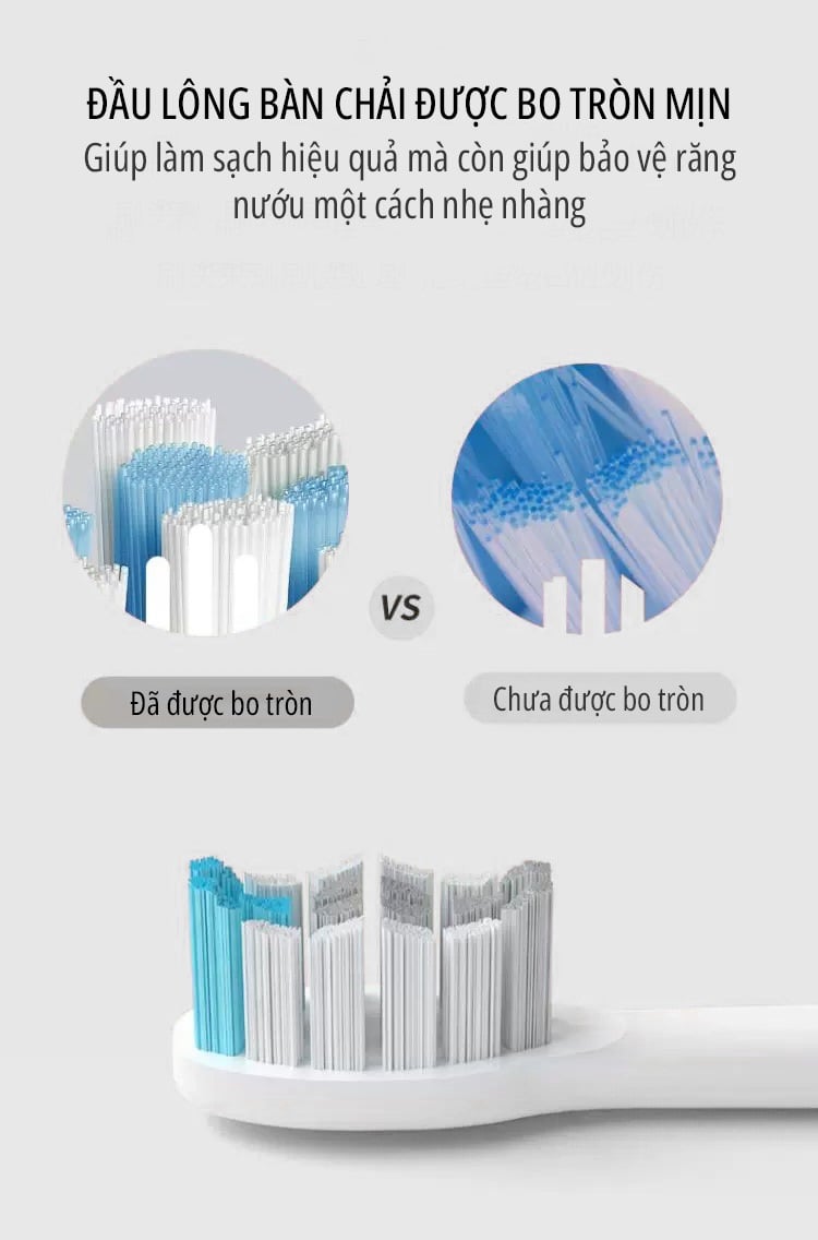 Bàn chải điện miLife tích hợp máy rửa mặt - Chính hãng Bàn chải điện miLife tích hợp máy rửa mặt lông bàn chải bo tròn