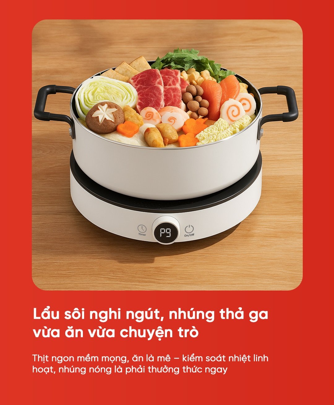 Bếp từ đơn miLife N2 tròn 9 mức nhiệt - Chính hãng Bếp từ đơn miLife N2