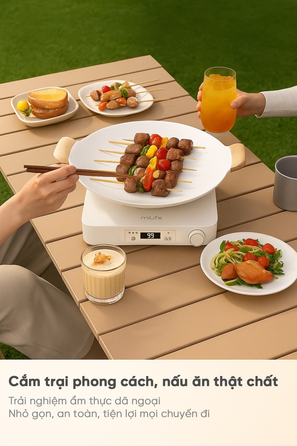 Bếp từ đơn miLife N3P vuông 99 mức nhiệt - Chính hãng Bếp từ đơn miLife N3P tính ứng dụng cao