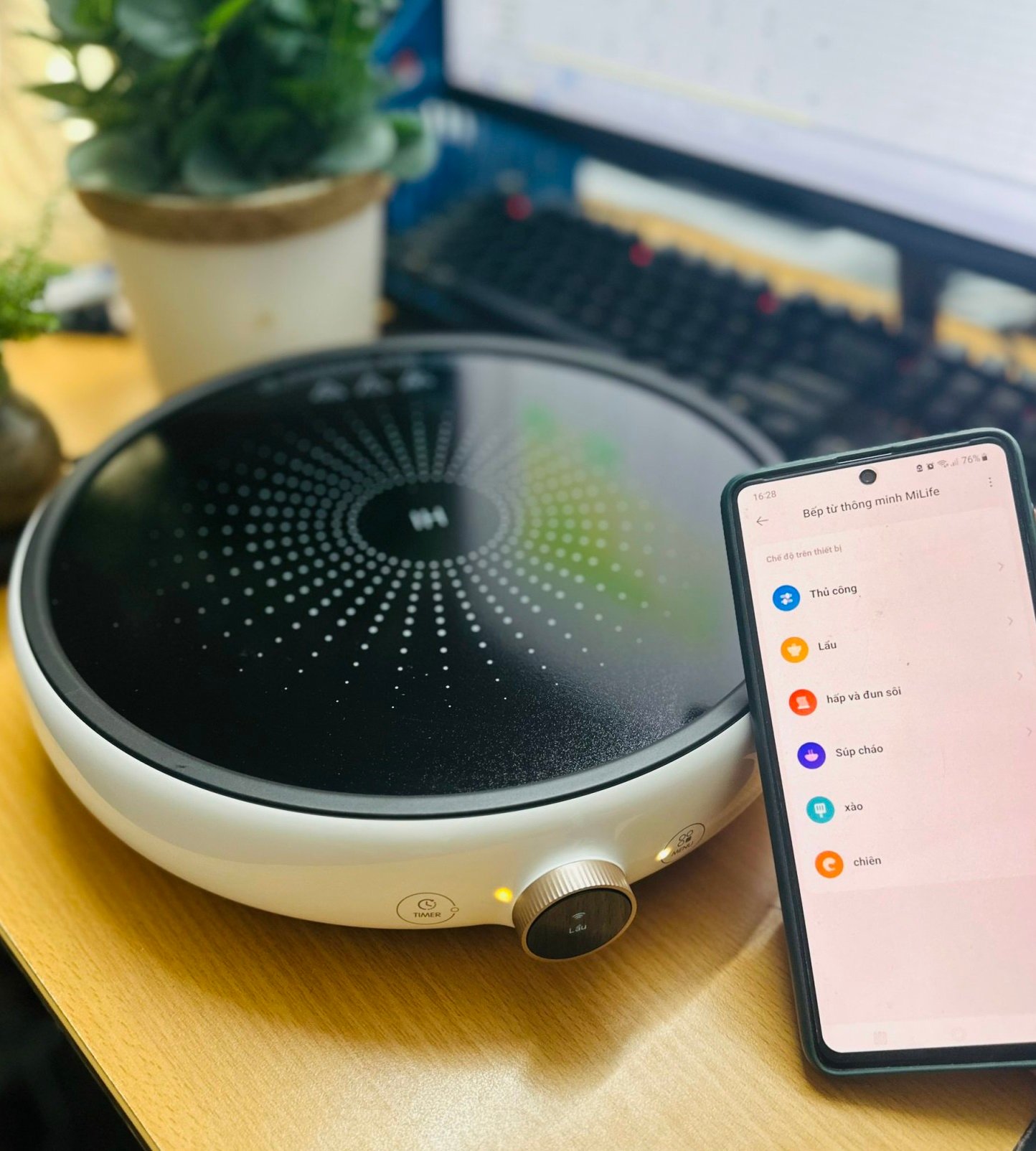 Bếp từ tròn miLife LFT011 với 99 mức nhiệt - Chính hãng Bếp từ tròn miLife LFT011