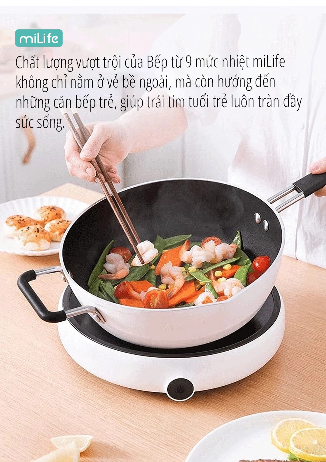 Bếp từ Xiaomi miLife Youth Lite 9 mức nhiệt - Chính hãng Bếp từ Xiaomi miLife Youth Lite 9 mức nhiệt chất lượng vượt trội