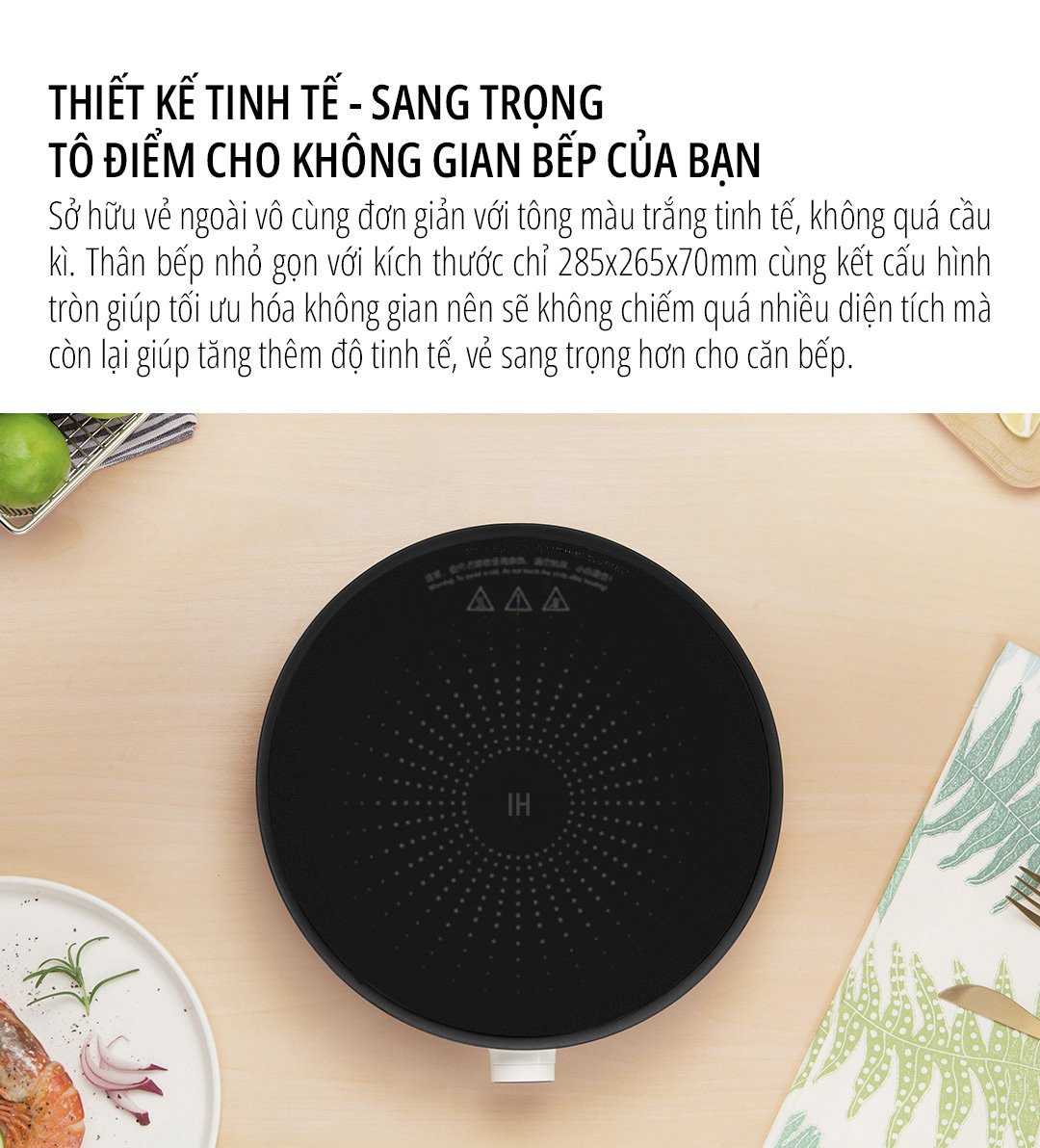 Bếp từ Xiaomi miLife Youth Lite 9 mức nhiệt - Chính hãng Bếp từ Xiaomi miLife Youth Lite 9 mức nhiệt vẻ ngoài tinh tế