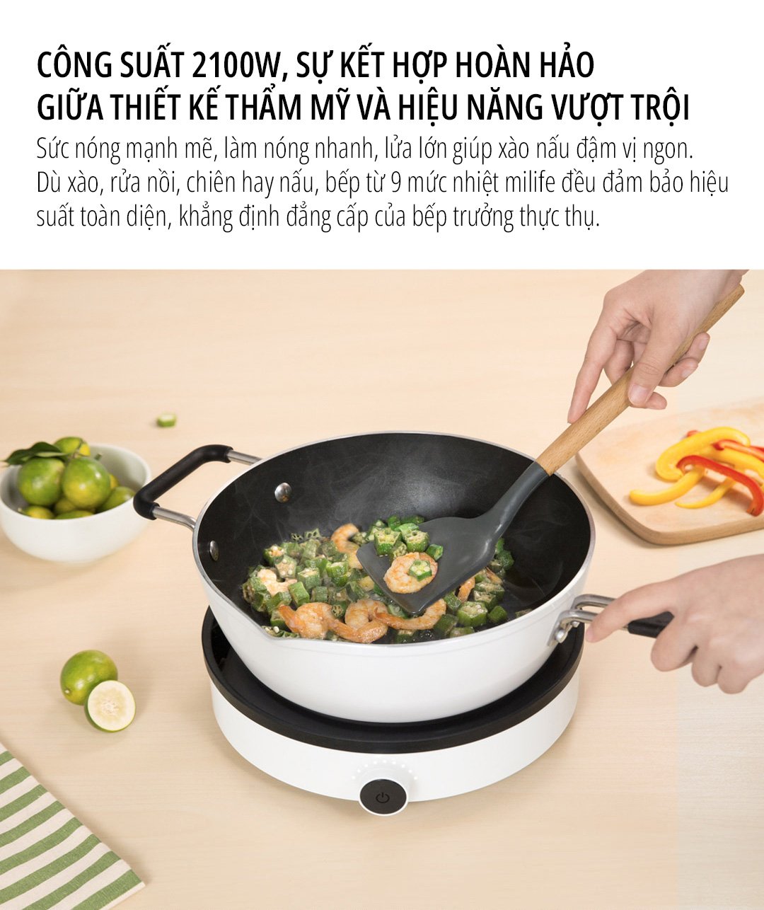 Bếp từ Xiaomi miLife Youth Lite 9 mức nhiệt - Chính hãng Bếp từ Xiaomi miLife Youth Lite 9 mức nhiệt công suất mạnh mẽ