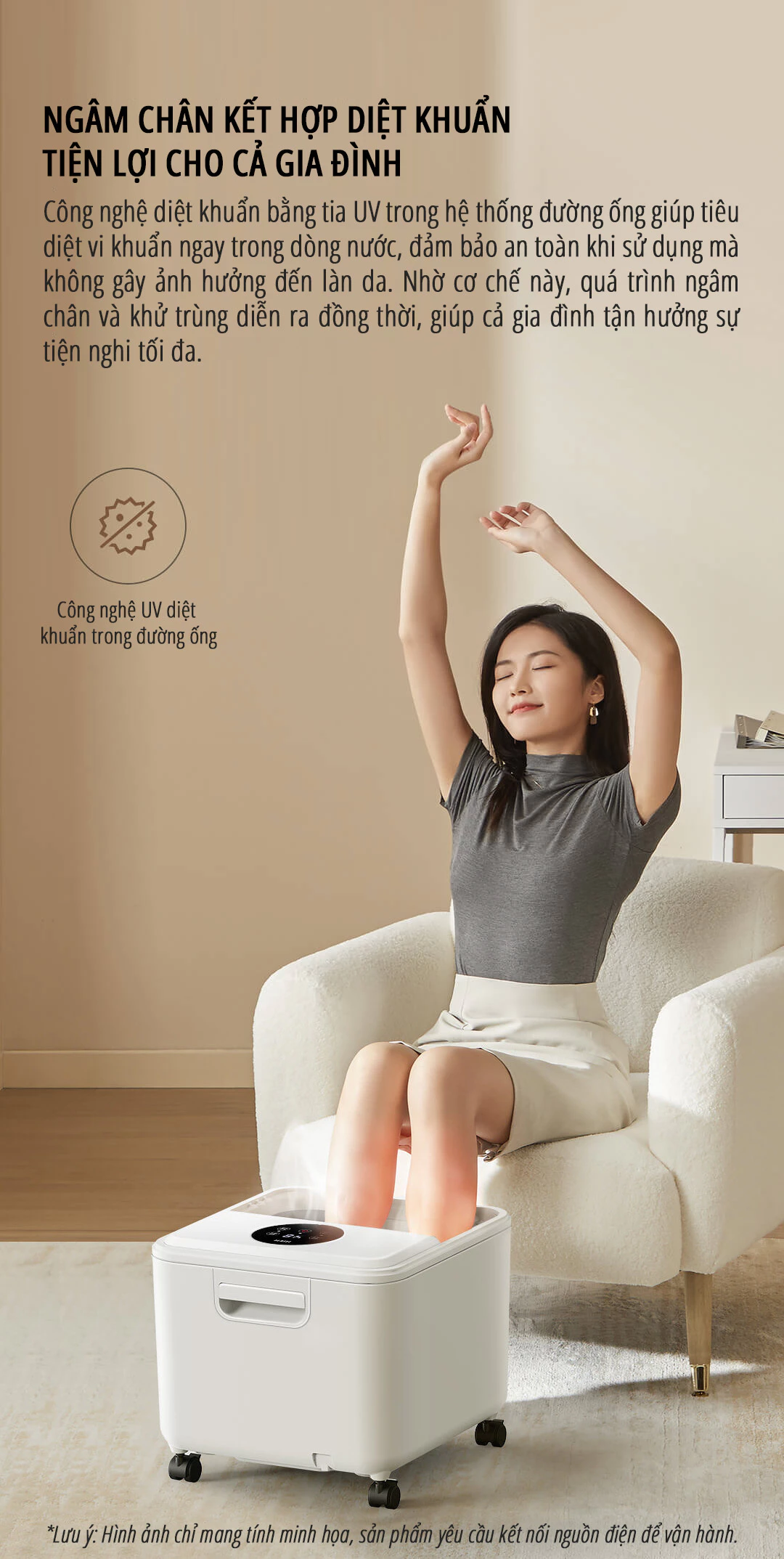 Máy massage ngâm chân Xiaomi miLife YMZ-X6 - Chính hãng Máy massage ngâm chân Xiaomi miLife YMZ-X6 ngâm chân diệt khuẩn