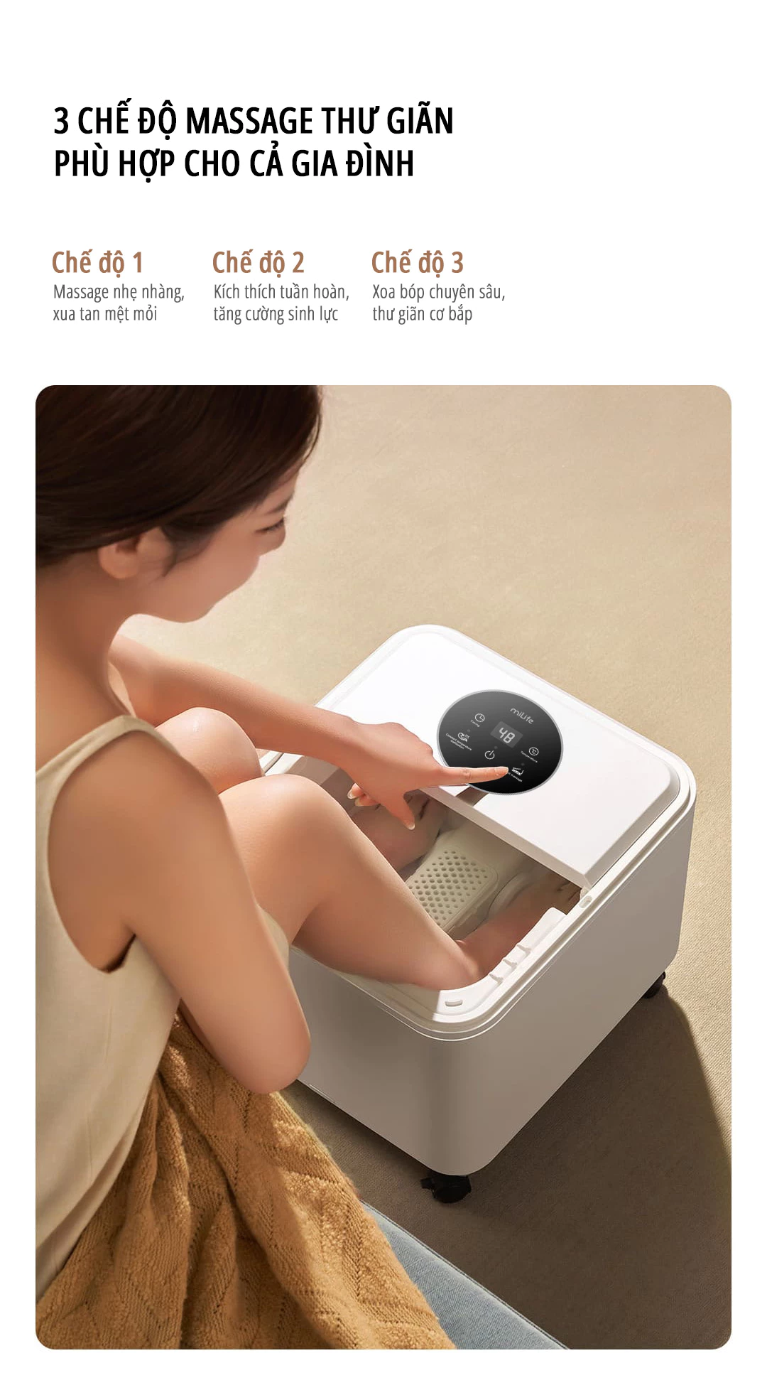 Máy massage ngâm chân Xiaomi miLife YMZ-X6 - Chính hãng Máy massage ngâm chân Xiaomi miLife YMZ-X6 điều chỉnh dễ dàng