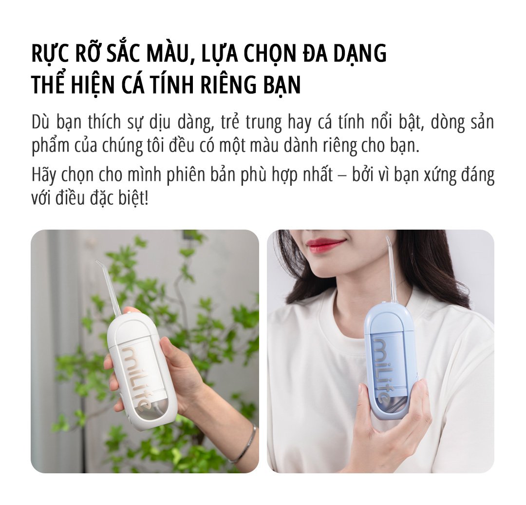 Máy tăm nước miLife MEO803 bình nước 150ml - Chính hãng Máy tăm nước miLife MEO803 màu sắc phong phú