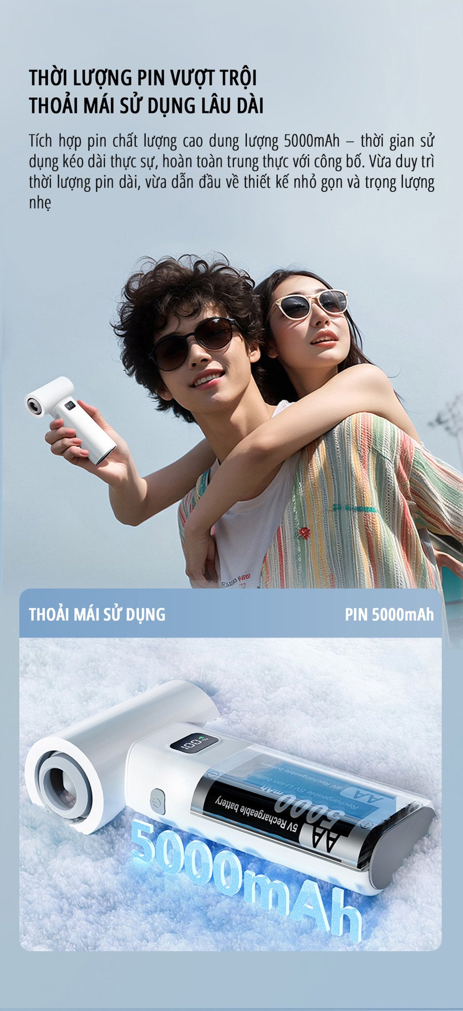 Quạt cầm tay phản lực miLife F1 đa năng - Chính hãng Quạt cầm tay phản lực miLife F1 thời lượng pin dài lâu