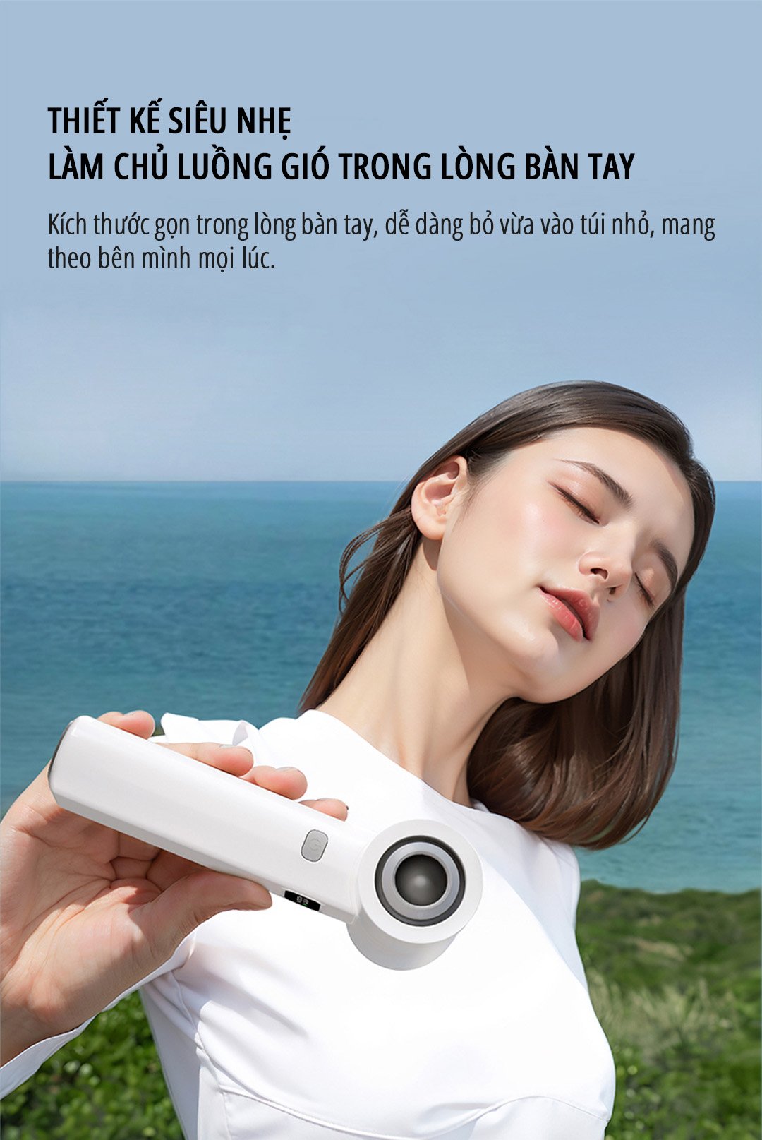 Quạt cầm tay phản lực miLife F1 đa năng - Chính hãng Quạt cầm tay phản lực miLife F1 thiết kế nhỏ gọn